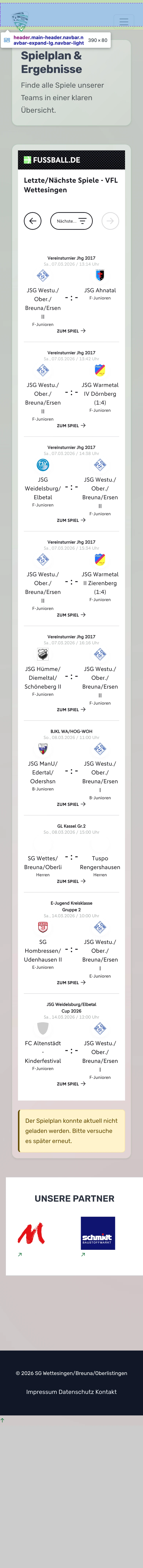 SG-WBO Mobile Spielplan